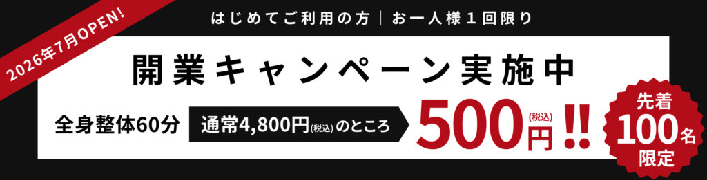 開業キャンペーンのバナー