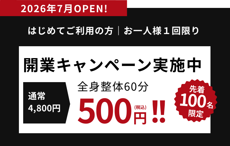 開業キャンペーンのバナー
